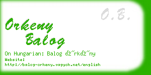 orkeny balog business card